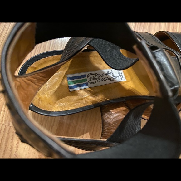 Semi-wedge Italian leather sandals - Picture 7 of 9